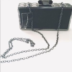 I.N.C.Womens Black Textured Chain Handbag …